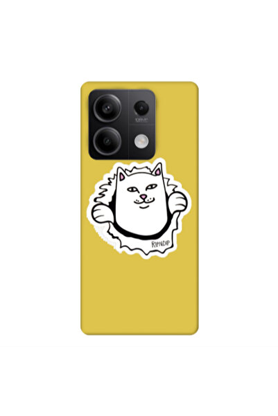 Other Xiaomi Redmi Note 13Pro 5G White cat Yellow Colored Silicone TPU Θήκη