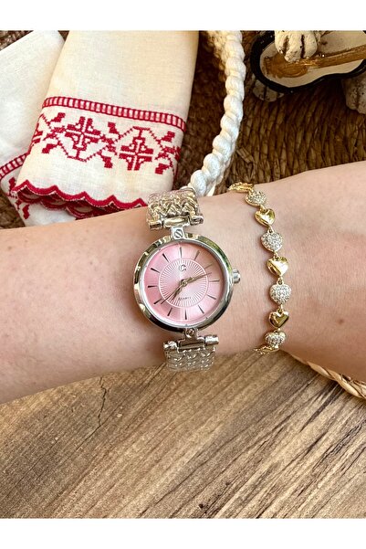 TD TRENDDURAGI Round Silver Inside Pink Women Wrist Watch