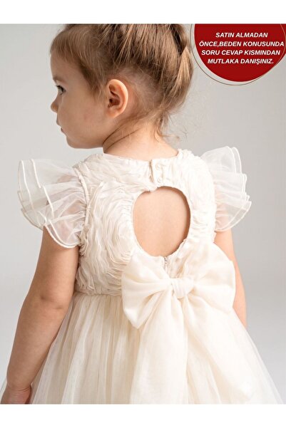 aysskids Mia Tulle Rose Detailed Birthday Special Day Princess Girl's Dress