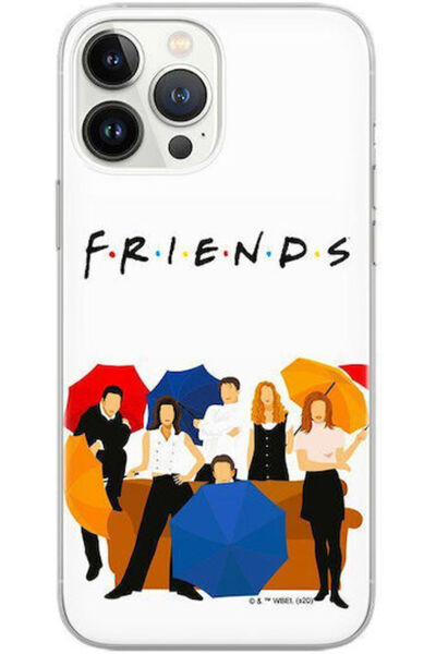 Friends Πίσω Κάλυμμα Σιλικόνης Λευκό (iPhone 15 Pro)