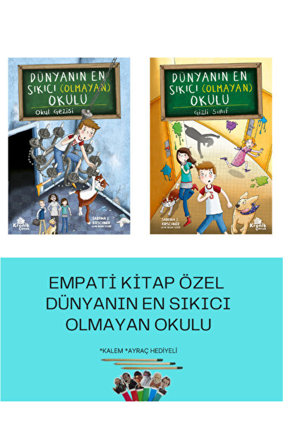 Kronik Kitap Dünyanın En Sıkıcı Olmayan Okulu 1-2 Ayraç Kalem Hediyeli Set