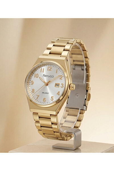Ferrucci Milano 29 mm Kadın Kol Saati Küçük Kasa Gold Renkli Beyaz Kadran Tak...