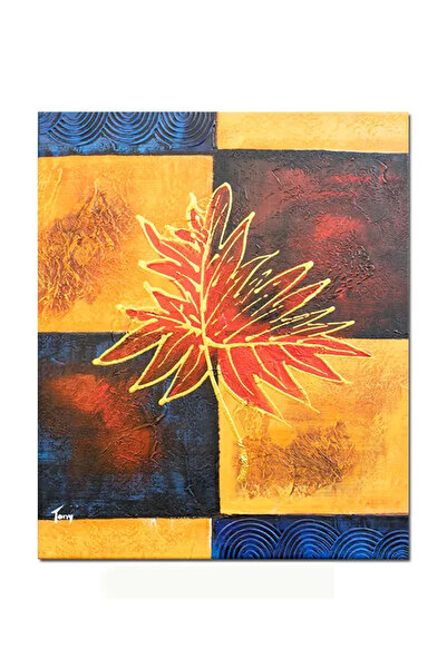 artnova Ръчно рисувана абстрактна картина, Дъбово листо 2, 60x50см, маслена н...