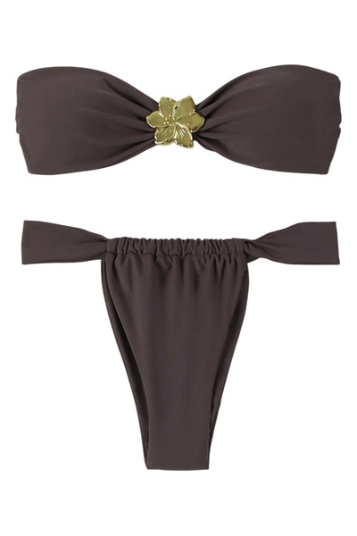 OEM Swimsuit, bandeau type, elegant, Color Brown, Size S