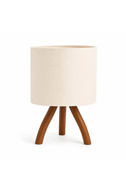 TIGEA Accessories Luxury Bedroom Lampshade 45 cm Round White with Brown Legs