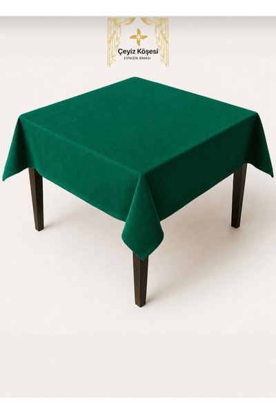 çeyizköşesi Okey Game Tablecloth Velvet 140X220 Green
