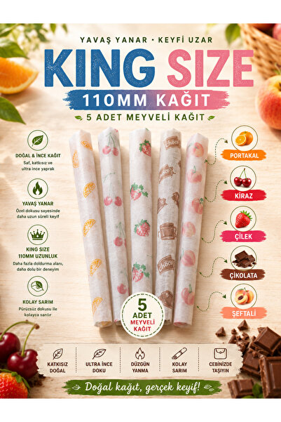 Types Meyveli kağıt 5 adet king size 110mm