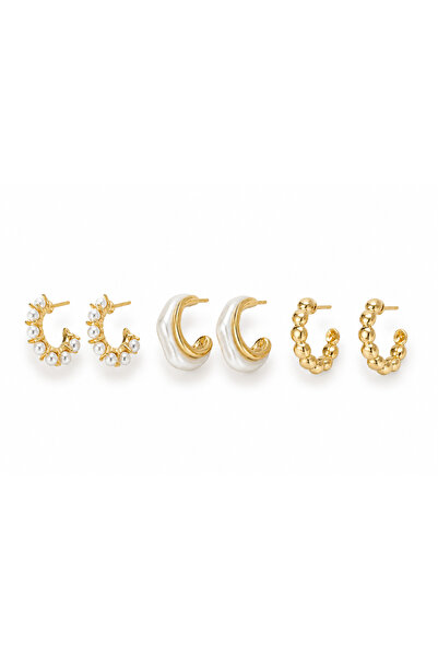 Venus Design Steel 3-Piece Hoop Earring Set
