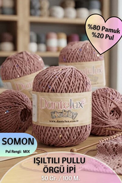 Dantelux Sparkling Sequin Knitting Yarn (80% Cotton - 20% Metallic Sequins) 5...