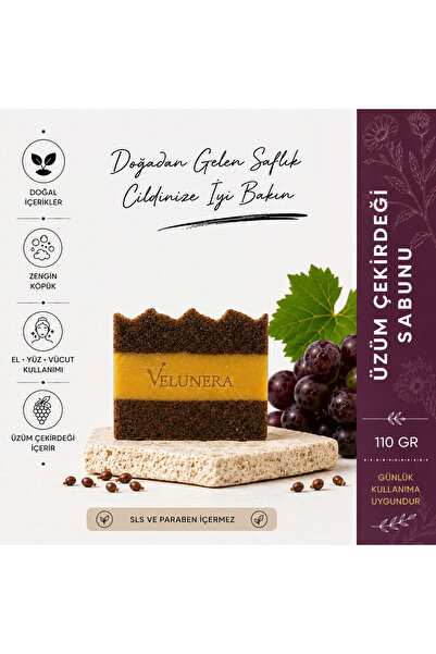 Üzüm Çekirdeği Bakım Sabunu | Tüm Cilt Tipleri İçin | 110 gr