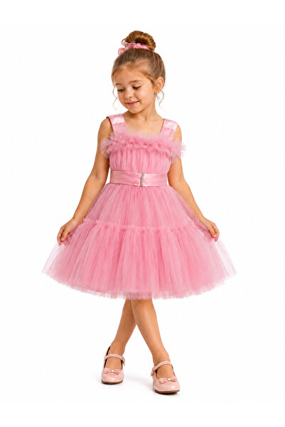 AHENGİM Girl's Tulle Evening Dress Princess Model Ak421