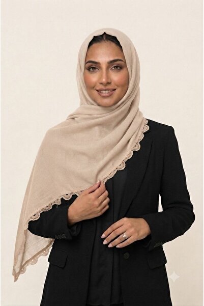 Veil Designer Turkish veil with crochet work and Japanese fabric on both ends...