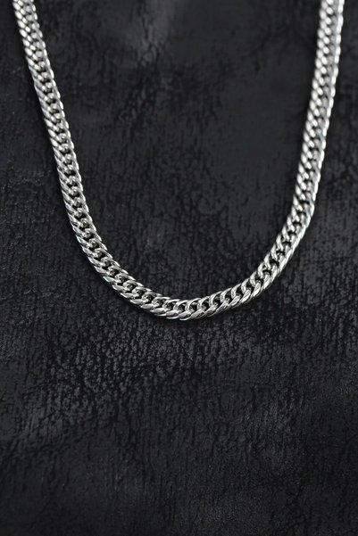 Generic Brand 316L Steel Silver Color Curb Model Chain Men's Necklace