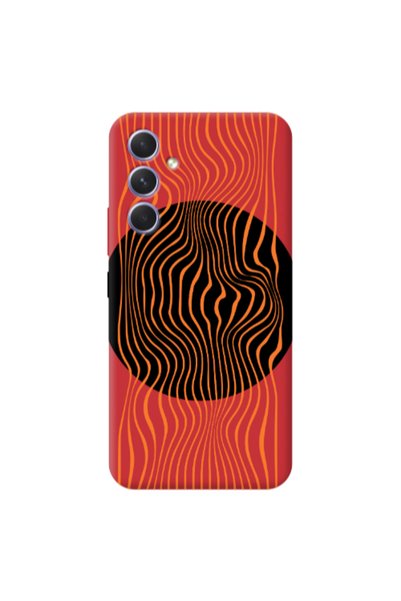 Other Samsung A56 Trapezoidal lines Red Colored Silicone TPU Θήκη