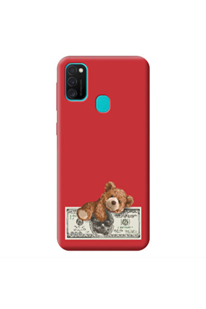 Other Samsung M21 Money Style Red Colored Silicone TPU Θήκη