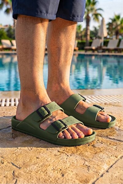 Behtah Kundura Summer Men's Double Buckle Adjustable Bath Garden Beach Pool S...