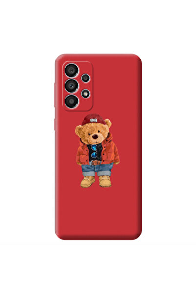 Other Samsung A33 Bear in a hat Red Colored Silicone TPU Θήκη