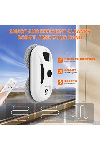 GRITUAL Robot Inteligent Curatat Geamuri Gritual, Navigatie Giroscop, 3000Pa,...