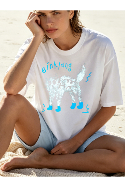 Fleck Womens T Shirts Pinklang Donkey Print Casual Summer Style White Crew Ne...