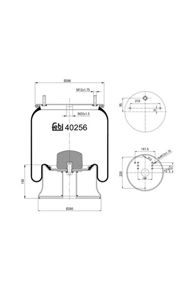 FEBI BILSTEIN Perna de Aer Spate Dreapta/Stanga Mercedes Actros Actros MP2 / ...