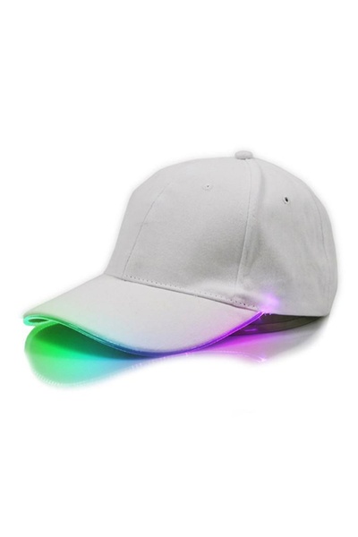 OEM Sapca de tip baseball, cu cozoroc iluminat RGB, culoare Alba, marime univ...