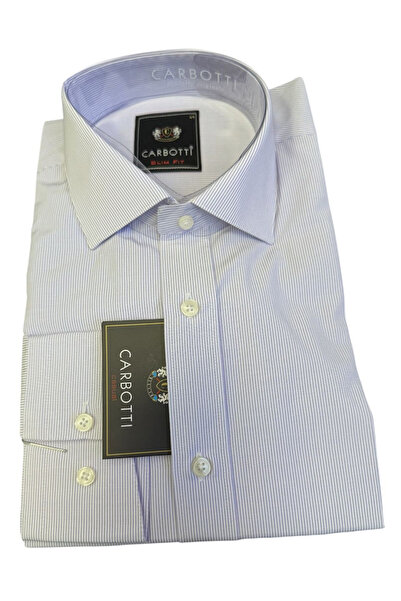 OEM Cămășă bărbați Carbotti lila, manecă lungă, slim fit, bumbac, mărimea S