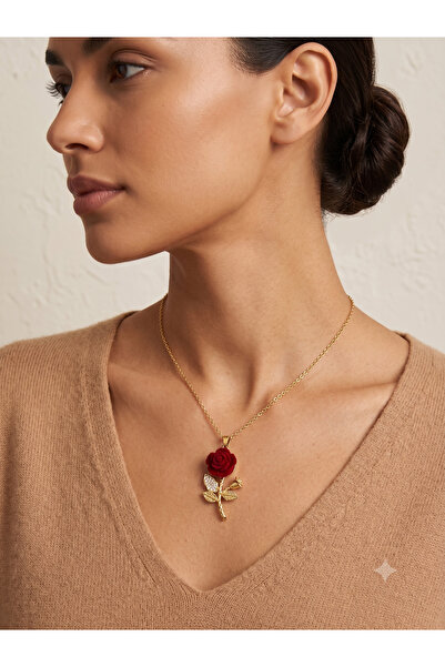 BİJU YILMAZ 26Kly122 - Rose Necklace