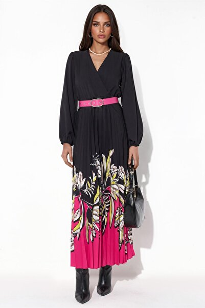 Hiccup Msn Belted Floral Patterned Midi Dress
