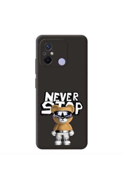 Other Xiaomi Redmi 12C Never stop Black Colored Silicone TPU Θήκη