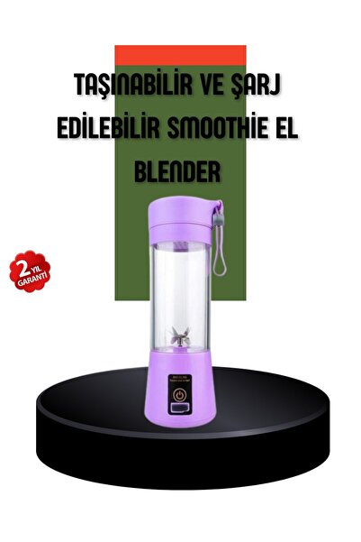 Taşınabilir USB Şarjlı Mini Smoothie Blender 380ml Çelik Bıçaklı Portatif