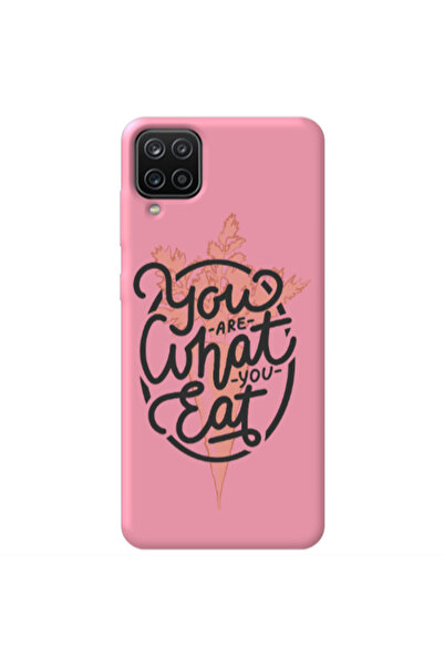 Other Samsung A12 You are What You Eat Pink Colored Silicone TPU Θήκη