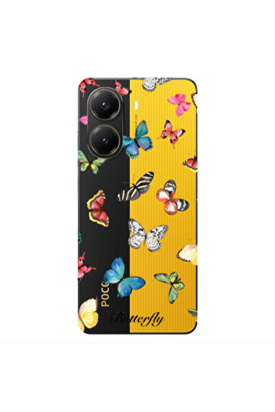 Other Xiaomi Poco X7 Pro Mixed Butterflys Transparent Silicone TPU Θήκη