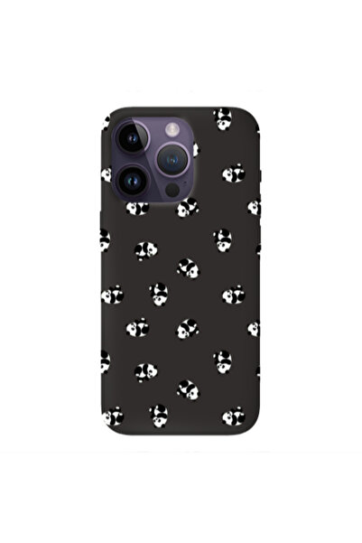 Other Apple iPhone 14 Pro Small Pandas Black Colored Silicone TPU Θήκη