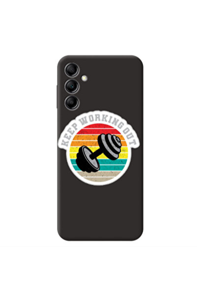 Other Samsung A14 5G Keep working out Black Colored Silicone TPU Θήκη