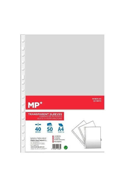 OEM Huse pentru dosar A4 MP Main Paper, folii protectoare din PP 40 µm, perfo...