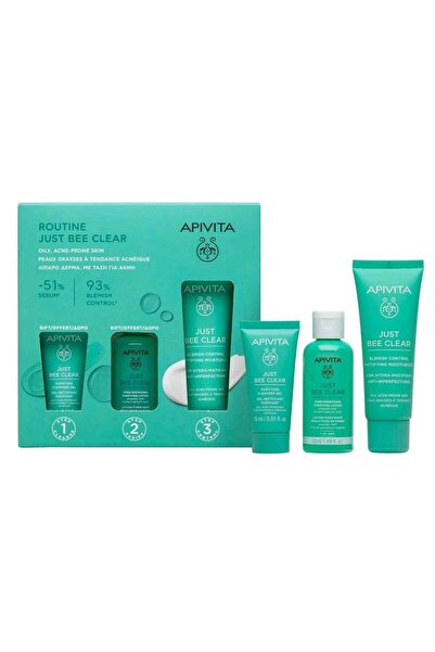 Apivita Προωθητικό Πακέτο Just Bee Clear για Μείωση Σμήγματος και Κατά των Ατ...
