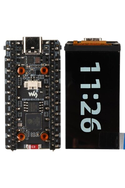 EmAyCenter ESP32-S3 1.9 İnç LCD Ekranlı Geliştirme Kartı WiFi Bluetooth Type-C