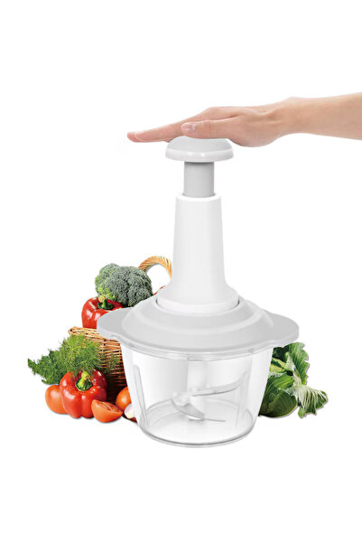 OEM Tocător manual de legume și fructe – Oțel inoxidabil, 1,5 L, Alb, 3 lame,...