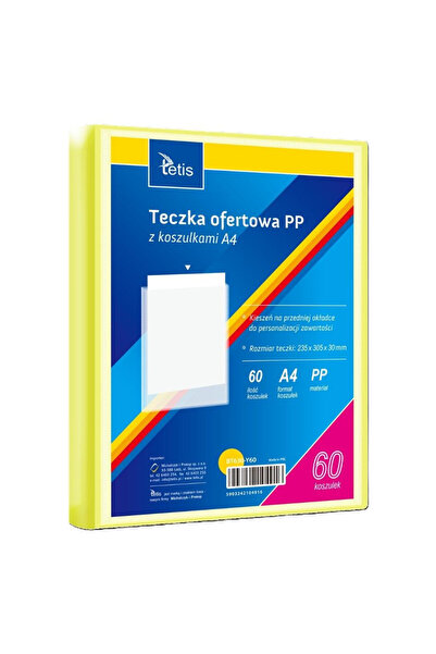 tetis Mapa oferta A4 Tetis, din polipropilena, buzunar pe coperta si cotor, M...