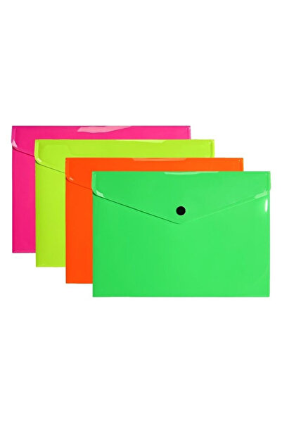 Biurfol Mapa plic A5 PP neon, dosar plic din polipropilena, cu inchidere cu c...