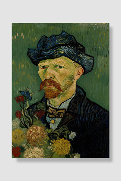 Luna Marissa Poster Van Gogh Autobiografie clasică cu pălărie mov, fundal ver...