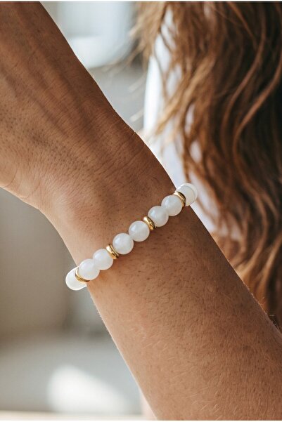 NBS Beautiful Naturel Stones Moonstone Women's 18 cm Real Elegant Thin Natura...