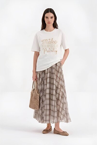tw3 Women's T-Shirt with Cordon Embroidery on the Front, Handcrafted Detailed...
