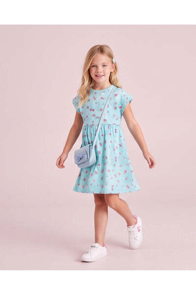 REDTAG Girls Light Blue Floral Casual Dress