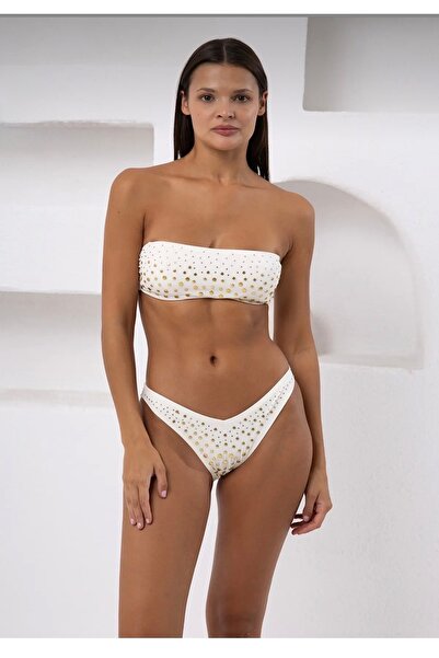 Maser Staple Detailed Strapless Bikini Set