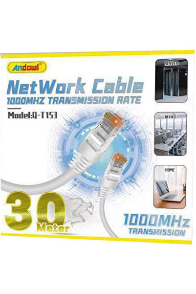 Andowl Καλώδιο Ethernet U/UTP Cat.5e (Gigabit) 30μ Λευκό Κωδικός: Q-T153