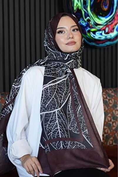 Yıldızan Avenika Store Marble Pattern Burgundy Soft Cotton Shawl Multi Color ...