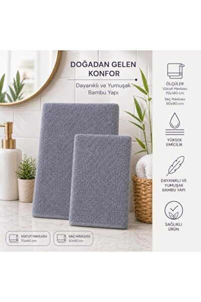 Yıldızan Nexoratech Bamboo Set, Hair and Body Towel 1288145