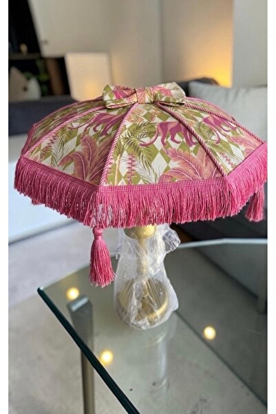 Fleurs Chic Pembe Safari Temalı Bali Şemsiyesi Led Işıklı