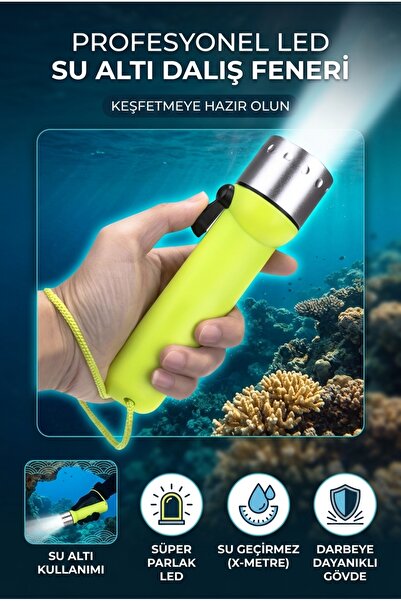 ALL FAST Süper Parlak LED Su Altı Dalış Feneri – Taşınabilir, Su Geçirmez ve ...